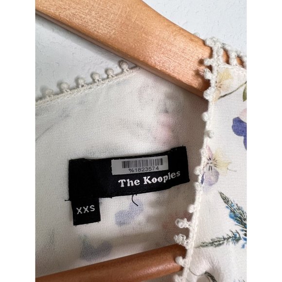 The Kooples Floral Mini Silk Dress White (Size XXS) - Picture 5 of 5